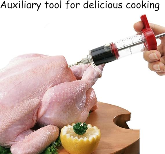 اداة حقن التتبيلة بلاستيك مع ابرة ملولبة للشوي، 30 ملم