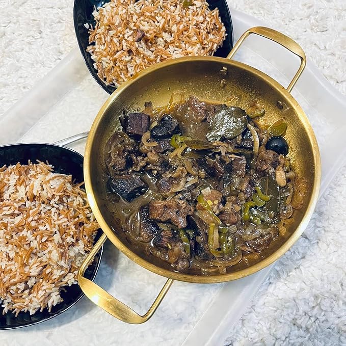 طاسة استانلس دهبي 2يد مقاس 22 سم