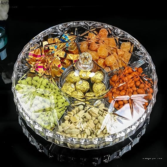 طبق تسالي اكريليك ساره (متوفر لونين شفاف و عسلي)